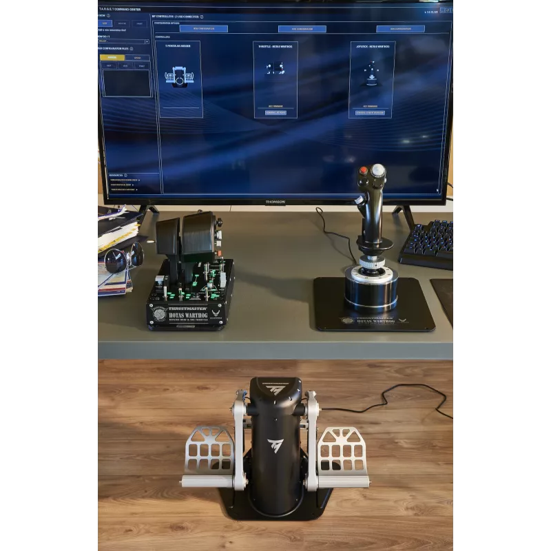 Thrustmaster TPR Rudder musta, hopea USB lentosimulaattori analoginen PC