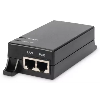 DIGITUS Gigabit PoE -injektori, 802.3af 10/100/1000Mbps, Power Pins:4/5(+),7/8(-), lähtö max. 48V, 15.4W