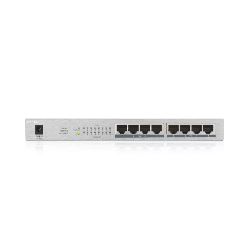 Zyxel GS1008HP hallitsematon Gigabit Ethernet (10/100/1000) Power over Ethernet (PoE) harmaa