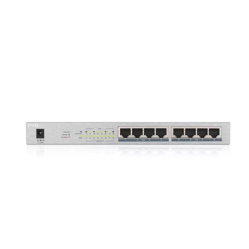 Zyxel GS1008HP hallitsematon Gigabit Ethernet (10/100/1000) Power over Ethernet (PoE) harmaa