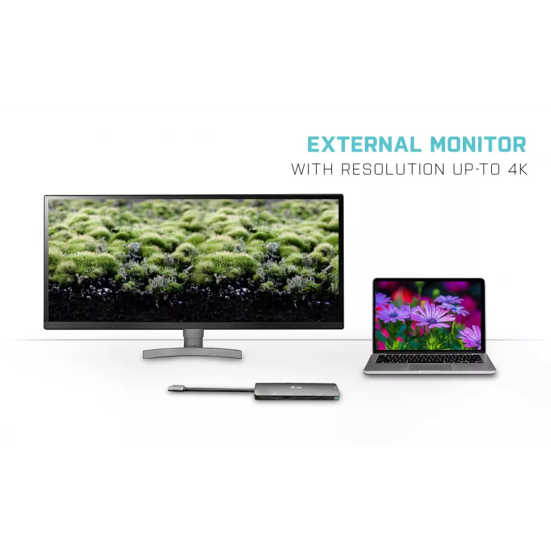 Telakointiasema i-tec Metal USB-C Nano -telakka 4K HDMI LAN Power Delivery 100 W