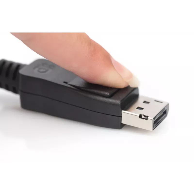 DIGITUS DisplayPort-kaapeli, M/M, 2 m lukituksella, Ultra HD 8K, versio 1.3/1.4, standardi