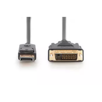DIGITUS DisplayPort-sovitinkaapeli, DP - DVI (24+1) M/m, 2m lukituksella, DP 1.1a yhteensopiva, CE musta