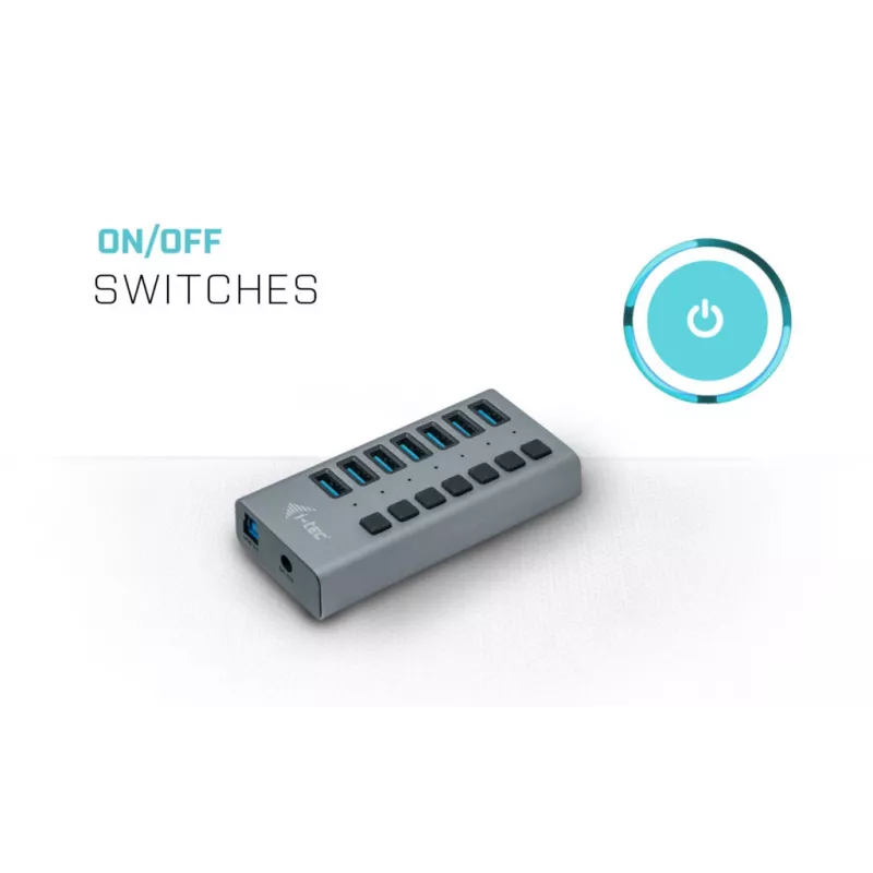 i-tec USB 3.0 -latauskeskitin 7 porttia + virtalähde 36 W