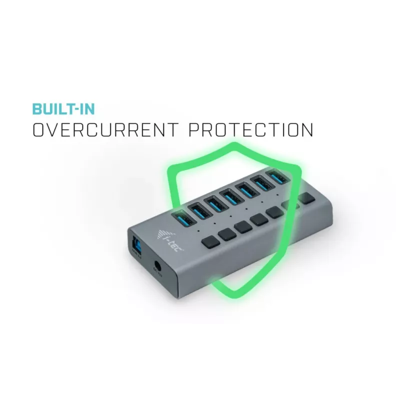 i-tec USB 3.0 -latauskeskitin 7 porttia + virtalähde 36 W