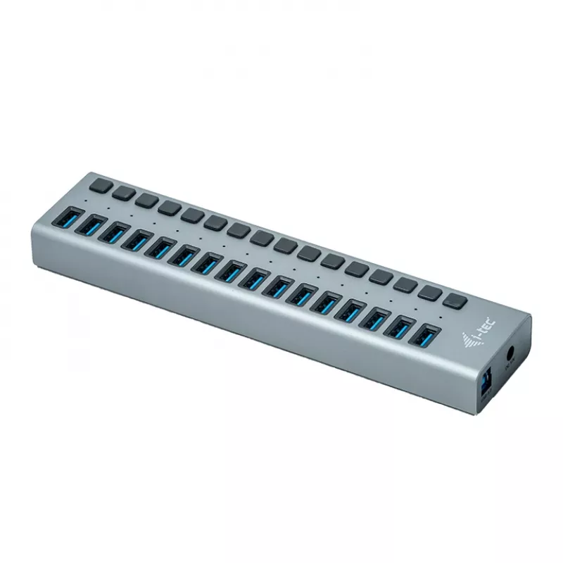 i-tec USB 3.0 -latauskeskitin 16 porttia + virtalähde 90 W