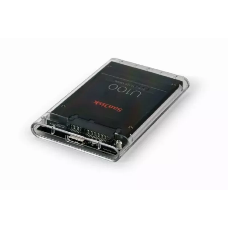 GEMBIRD USB 3.0 -kotelo 2,5 tuuman SATA HDD 9,5 mm, läpinäkyvä muovi