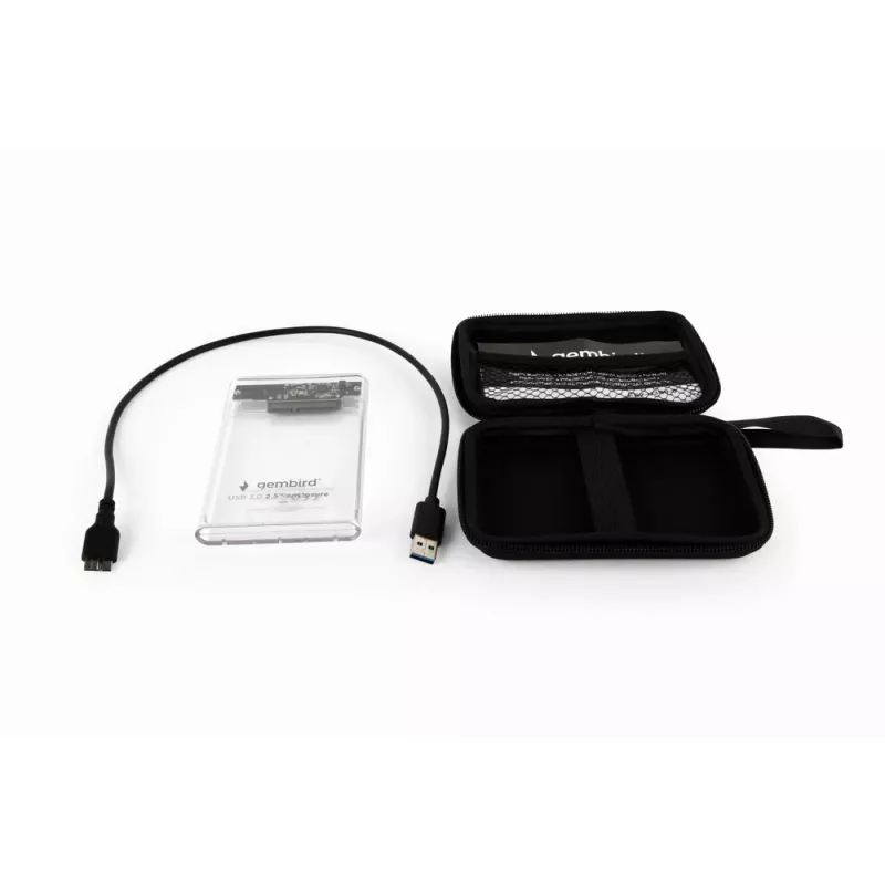 GEMBIRD USB 3.0 -kotelo 2,5 tuuman SATA HDD 9,5 mm, läpinäkyvä muovi