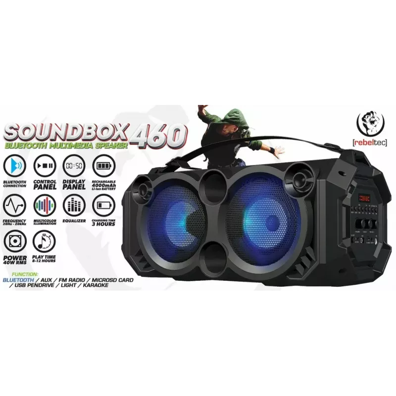Bluetooth-kaiutin SoundBox 460, musta