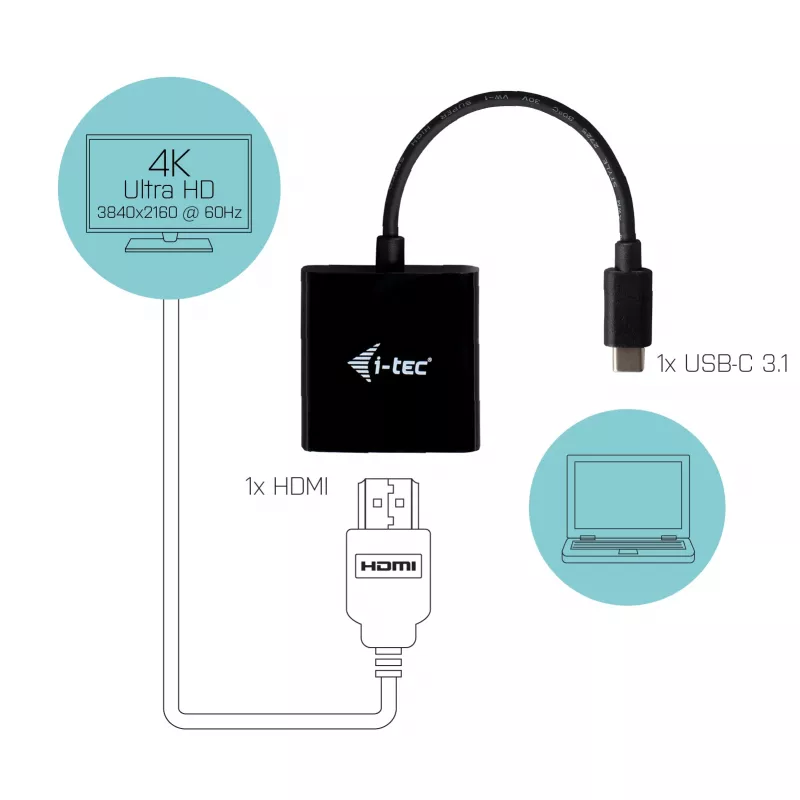 i-tec USB-C HDMI -sovitin 4K/60 Hz