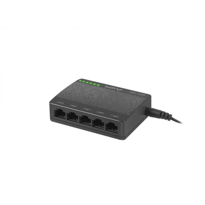 LANBERG kytkin Dsp1-1005 5x 1gb/s hallitsematon Gigabit Ethernet -työpöytäkytkin 5v