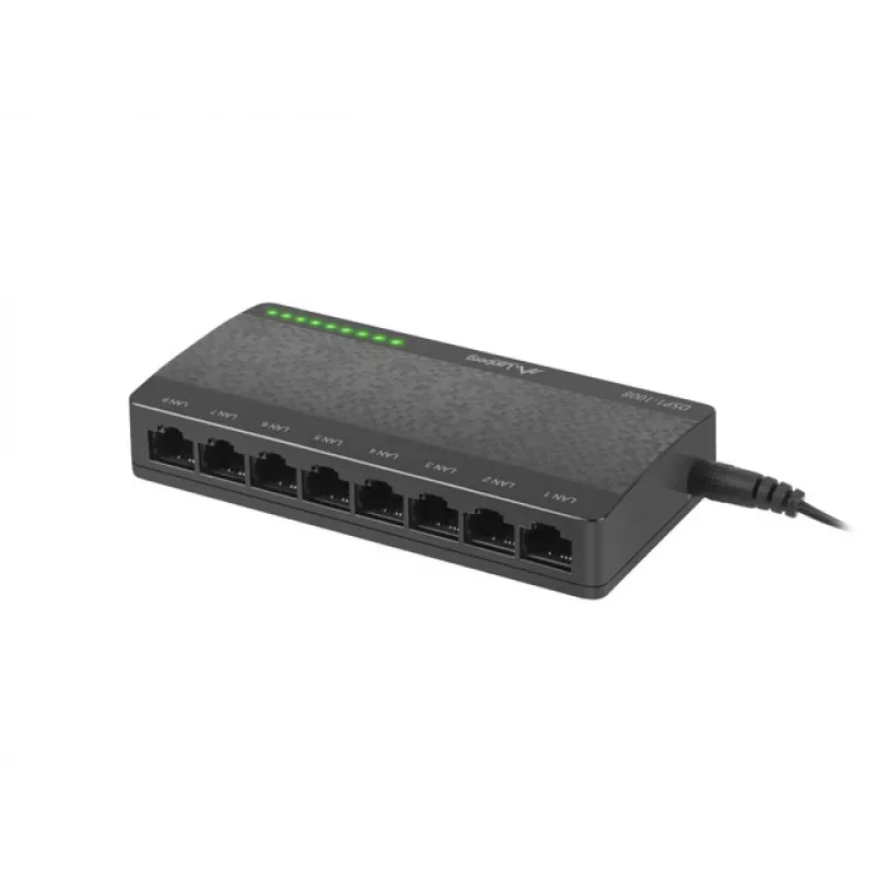 LANBERG kytkin Dsp1-1008 8x 1gb/s hallitsematon Gigabit Ethernet -työpöytä 5v