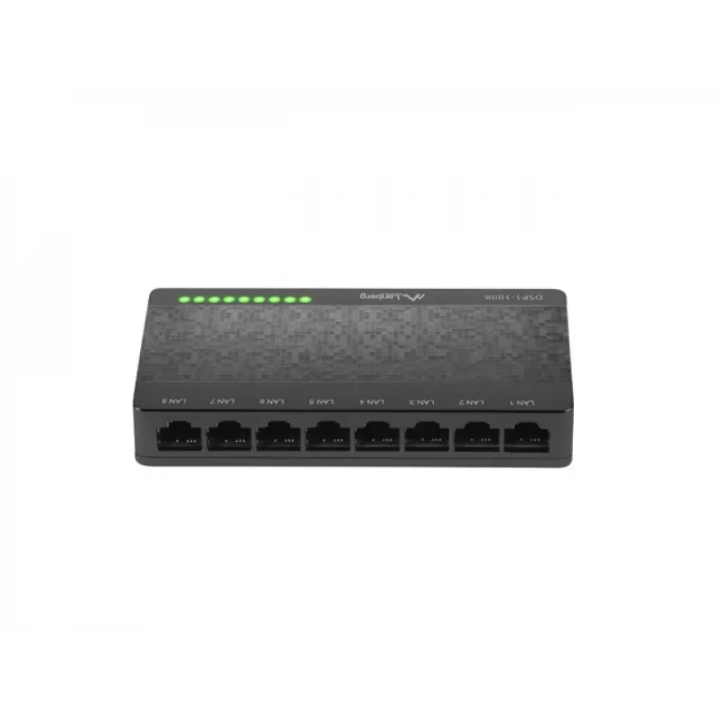 LANBERG kytkin Dsp1-1008 8x 1gb/s hallitsematon Gigabit Ethernet -työpöytä 5v