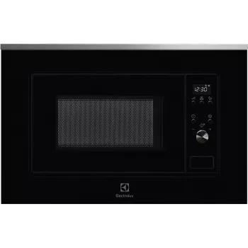 Yksittäinen mikroaaltouuni Electrolux LMS2203EMX — 700 W, 20 L, ruostumaton teräs/musta, kalusteisiin asennettava (56×35×38 cm)