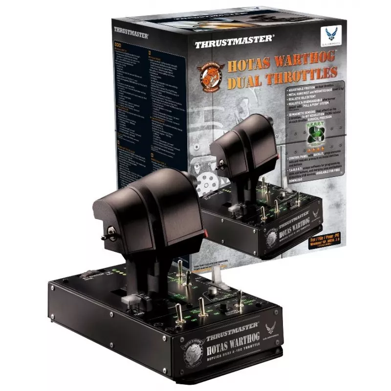 Thrustmaster HOTAS Warthog kaksoiskaasuvivut musta USB lentosimulaattori PC