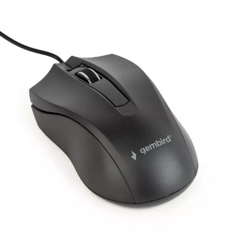 Johdollinen molempikätinen optinen hiiri Gembird MUS-3B-01 — USB Type-A, 1000 DPI, 3 painiketta, musta