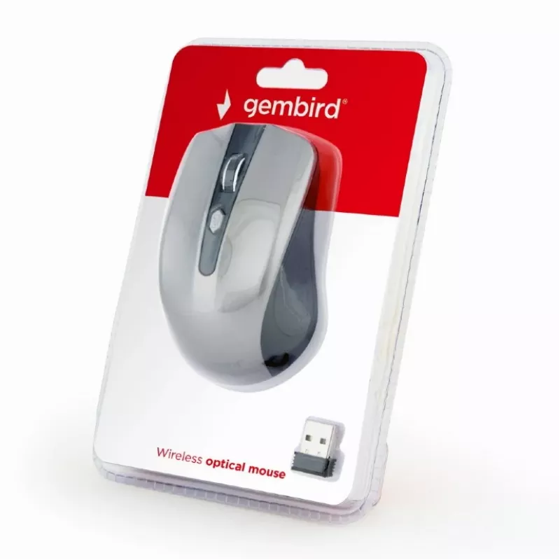 GEMBIRD langaton optinen hiiri MUSW-4B-04-BG – 4 painiketta musta/avaruusharmaa