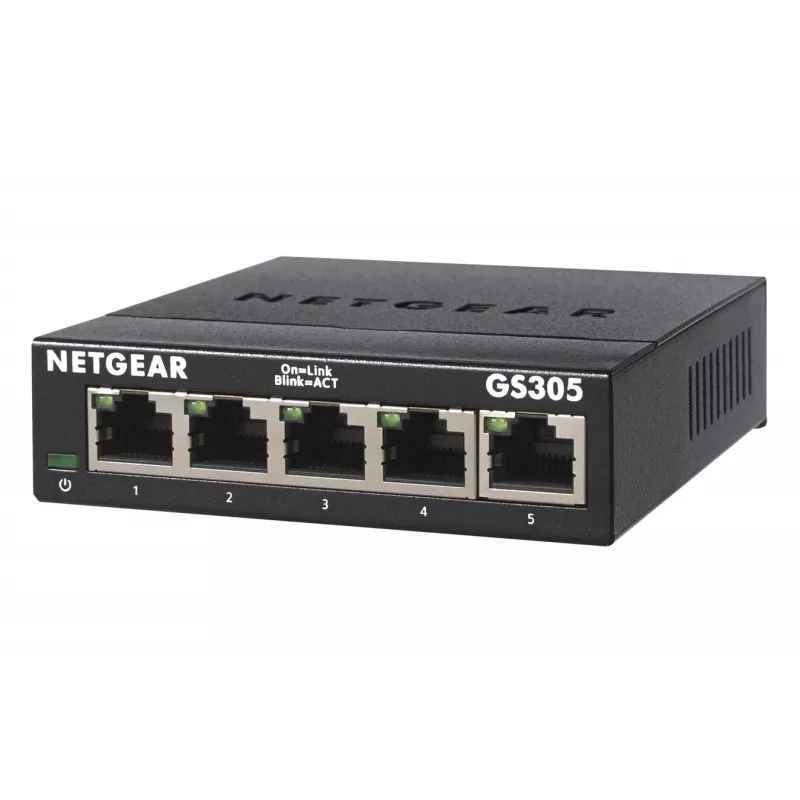 NETGEAR GS305 hallitsematon L2 Gigabit Ethernet (10/100/1000) musta