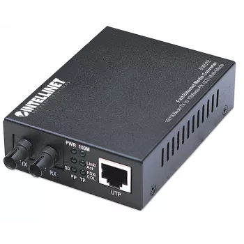 Intellinet Fast Ethernet -mediakonvertteri, 10/100Base-Tx 100Base-Fx (ST) monimuoto, 2 km (1,24 mailia)