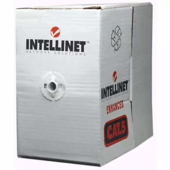 Intellinet verkko bulk Cat6 -kaapeli, 23 AWG, massiivilanka, 305 m, harmaa, CCA, U/UTP, laatikko