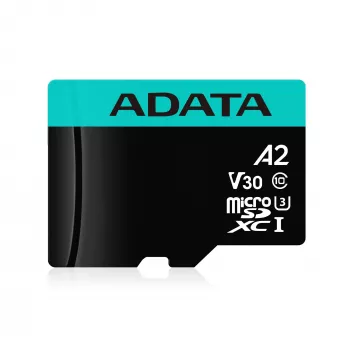 MicroSDXC-muistikortti ADATA 128 GB UHS-I Premier Pro V30 U3 Class 10, 100/80 MB/s, vedenpitävä, SD-adapterilla
