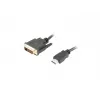 LANBERG HDMI(m)->DVI-d(m)(24+1) -kaapeli Dual Link kultapinnoitetuilla 4k-liittimillä - 3 m musta