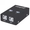 USB-jakokytkin MANHATTAN 162005, USB 2.0 Type-B, 2 liitäntää, 480 Mbit/s, 1,5 m kaapeli, valkoinen