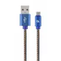 GEMBIRD Premium Jeans (Denim) Micro-USB-kaapeli metalliliittimillä, 2 m, sininen