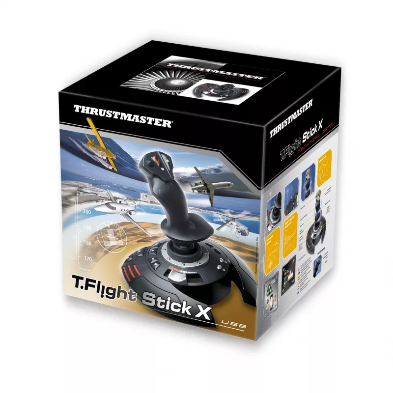 Thrustmaster T.Flight Stick X musta, punainen, hopea USB-joystick analoginen PC, Playstation 3