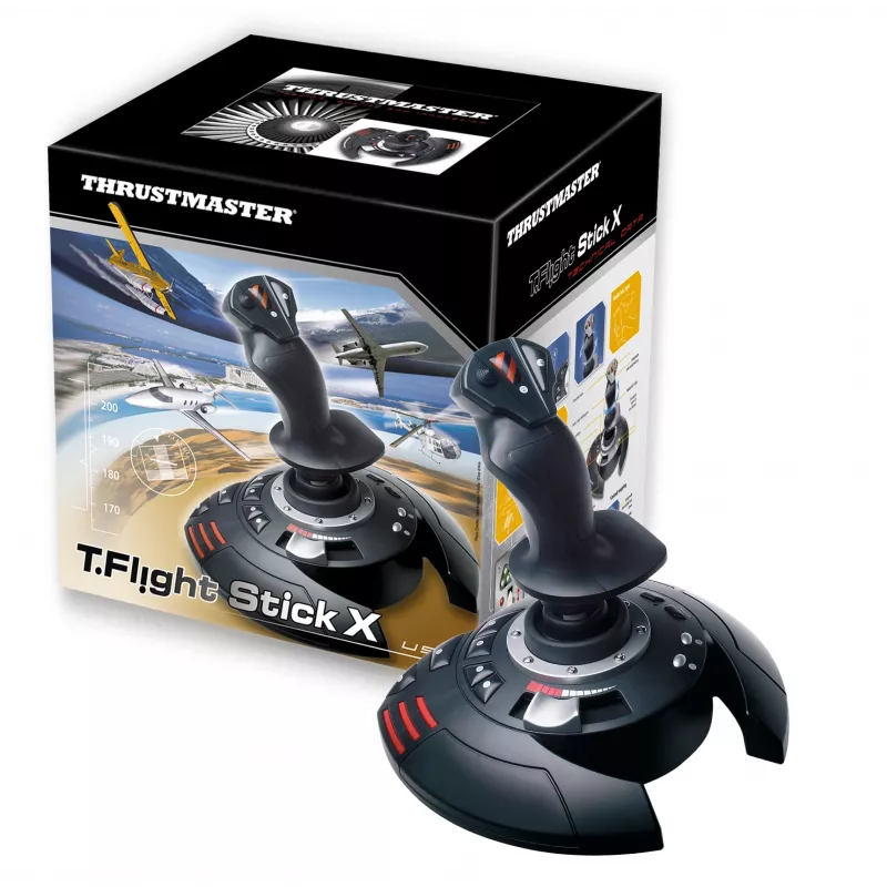 Thrustmaster T.Flight Stick X musta, punainen, hopea USB-joystick analoginen PC, Playstation 3
