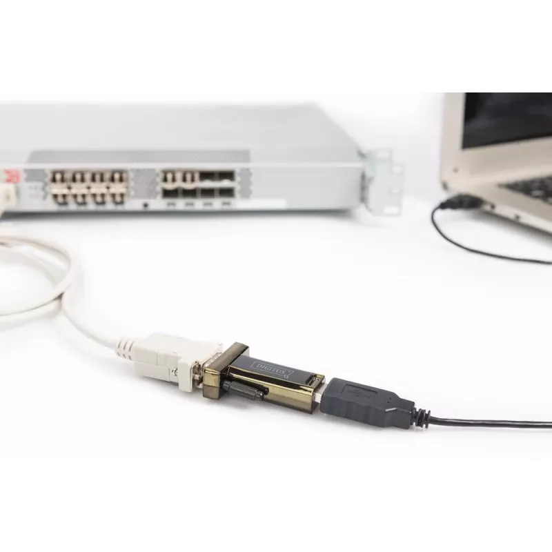 DIGITUS USB 2.0 -sarjaporttisovitin, DSUB 9M sis. USB A -kaapeli 80cm