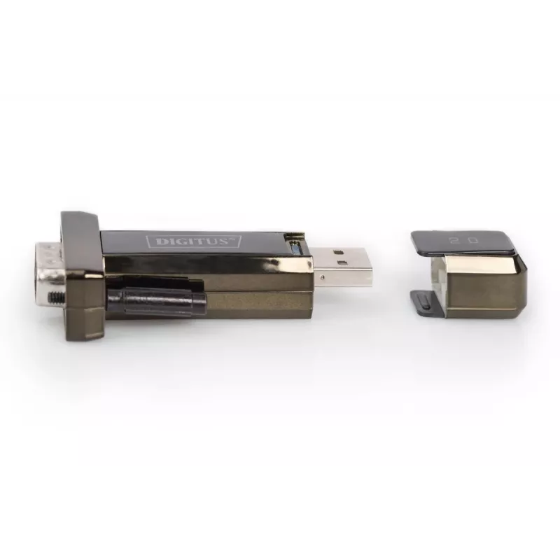DIGITUS USB 2.0 -sarjaporttisovitin, DSUB 9M sis. USB A -kaapeli 80cm