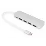 DIGITUS USB-C-keskitin 4-porttinen PD 4x USB 3.0, 1x PD-lataus, harmaa