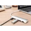 DIGITUS USB-C-keskitin 4-porttinen PD 4x USB 3.0, 1x PD-lataus, harmaa