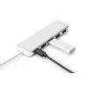DIGITUS USB-C-keskitin 4-porttinen PD 4x USB 3.0, 1x PD-lataus, harmaa
