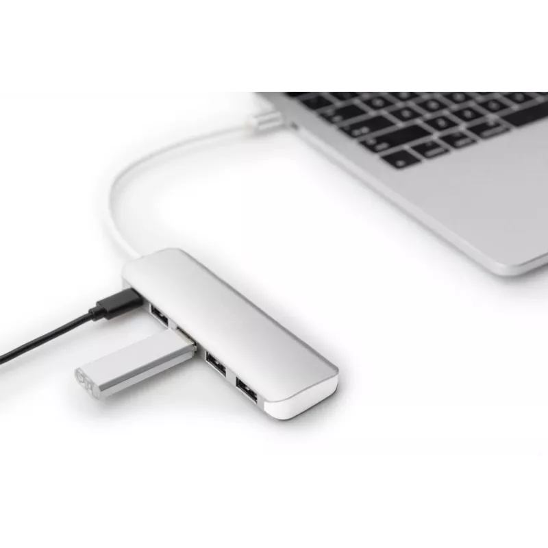 DIGITUS USB-C-keskitin 4-porttinen PD 4x USB 3.0, 1x PD-lataus, harmaa