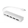 DIGITUS USB-C-keskitin 4-porttinen PD 4x USB 3.0, 1x PD-lataus, harmaa