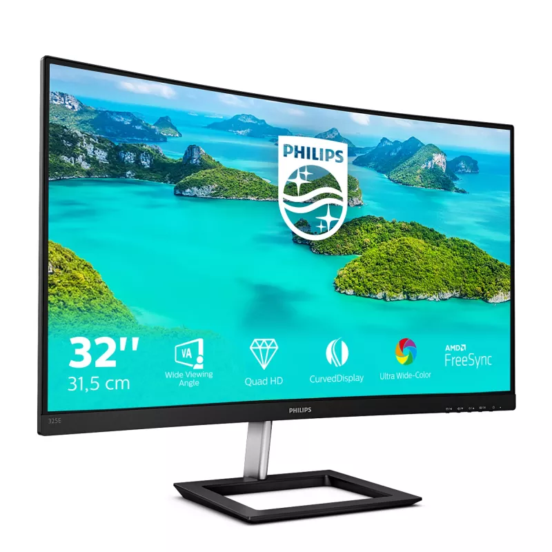 Philips E Line 325E1C/00 tietokonenäyttö 80 cm (31.5 tuumaa) 2560 x 1440 pikseliä Quad HD LCD musta