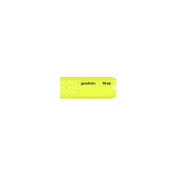 USB-muistitikku GOODRAM UME2 16 GB, USB 2.0 Type-A, keltainen, 51 × 21 mm