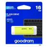 USB-muistitikku GOODRAM UME2 16 GB, USB 2.0 Type-A, keltainen, 51 × 21 mm