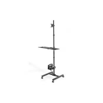 DIGITUS mobiili työpiste (monitoriteline, PC-teline) max. 8 kg kantavuus, 32
