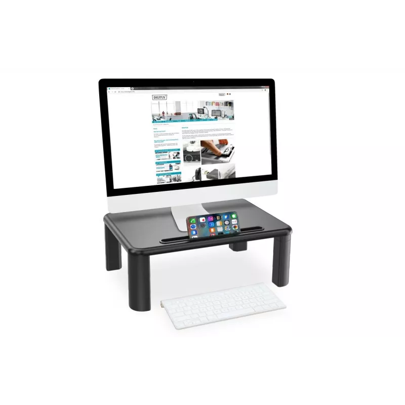 DIGITUS korkeussäädettävä pöytämonitoriteline 400x280x143mm; max. kuormitus 10kg