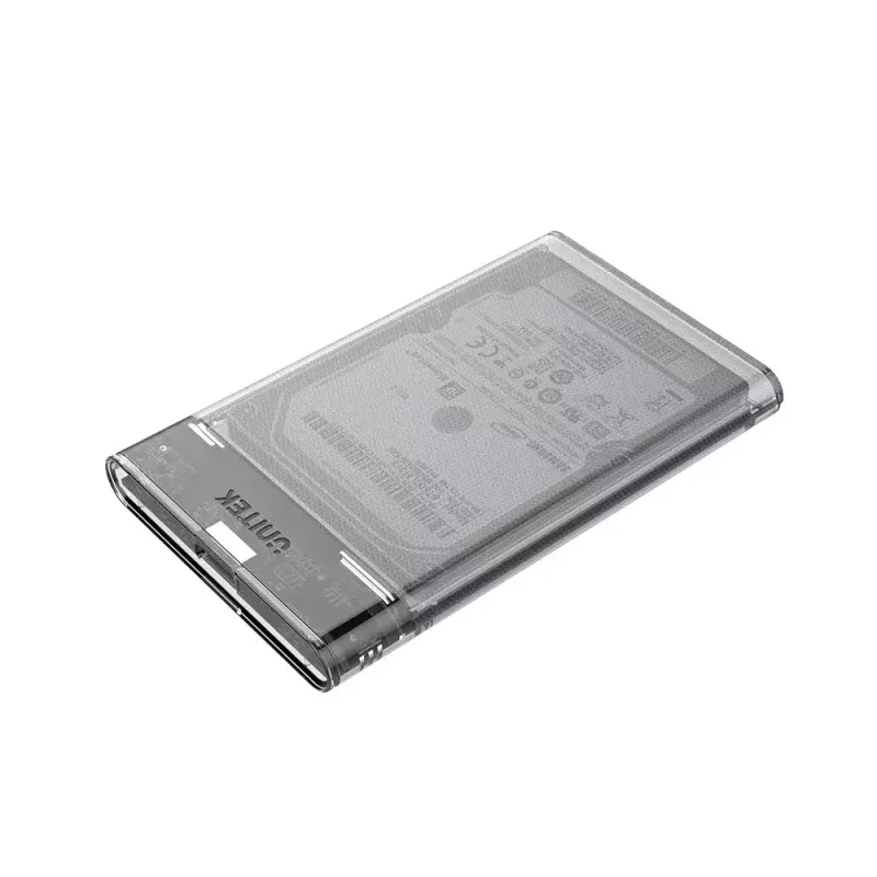 Unitek HDD/SSD-kotelo S1103A läpinäkyvä 2,5 tuuman SATA III -asemille, USB 3.1 Gen 1 (Micro-USB B)