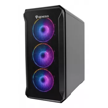 GENESIS Irid 503 ARGB Micro Tower musta, läpinäkyvä