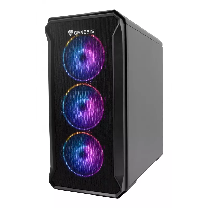 GENESIS Irid 503 ARGB Micro Tower musta, läpinäkyvä