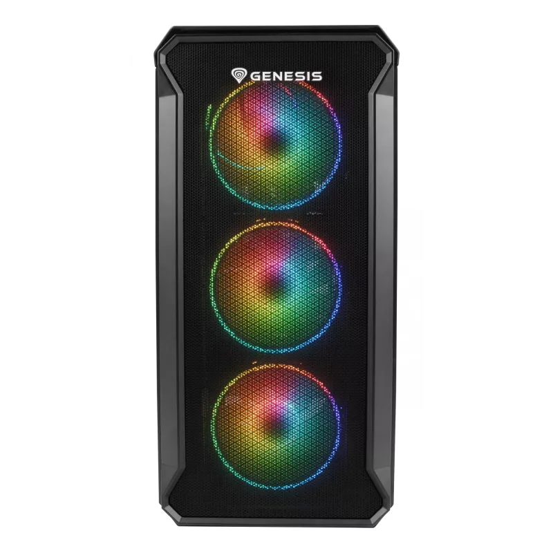 GENESIS Irid 503 ARGB Micro Tower musta, läpinäkyvä