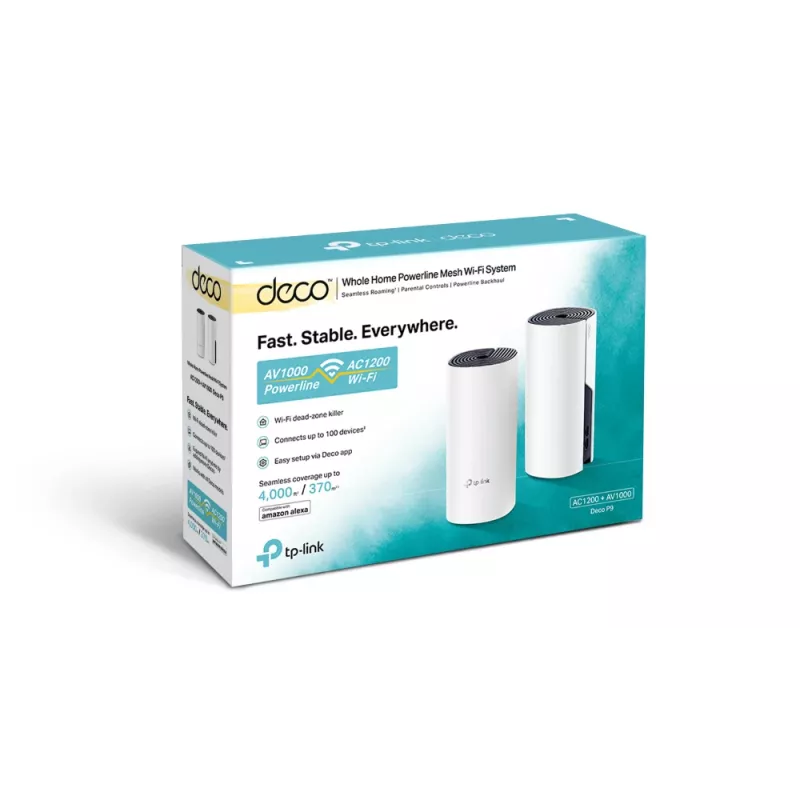 TP-Link AC1200 + AV1000 Whole Home Hybrid Mesh Wi-Fi -järjestelmä, 2 kpl:n pakkaus