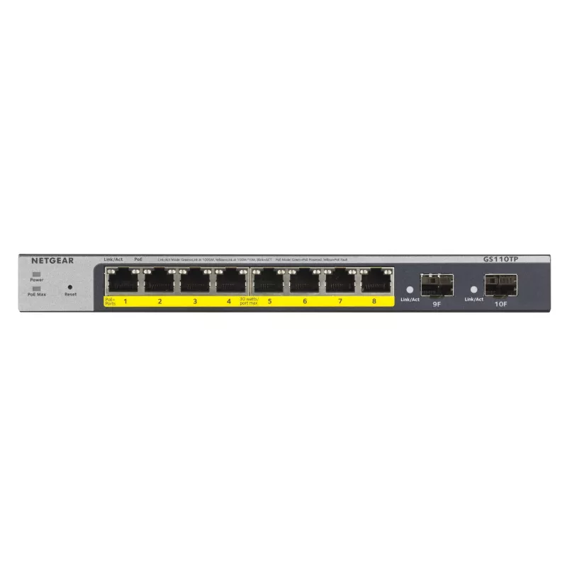 NETGEAR GS110TP hallittava L2/L3/L4 Gigabit Ethernet (10/100/1000) Power over Ethernet (PoE) harmaa
