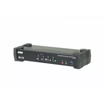 ATEN 4-porttinen USB 3.0 4K DisplayPort MST KVMP-kytkin, 4096 x 2160 pikseliä, 4K Ultra HD, 4,89 W, musta