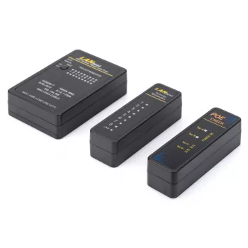 DIGITUS kaapelitesteri, verkko, RJ45, BNC päälaite, etäyksikkö, PoE-testeri, laukulla